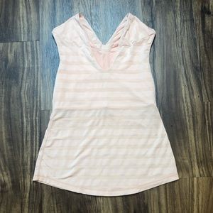 Lululemon 2-in-1 Pale Pink Striped Tank